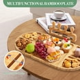 thumbnail image 4 of Large Wood Cheese Board Set with Knives Set for 8-10 People, 23x11.6 Inch Cheese Platter with Compartments, Serving Tray for Party, Housewarming Gift, 4 of 5