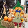 thumbnail image 7 of HAHUT 1 Pack Fall Harvest Scarecrow Decorations - 21.65" Standing Thanksgiving Scarecrows with Sunflowers and Bow for Autumn, Halloween, Garden, Yard, Porch Decor (Green), 7 of 7