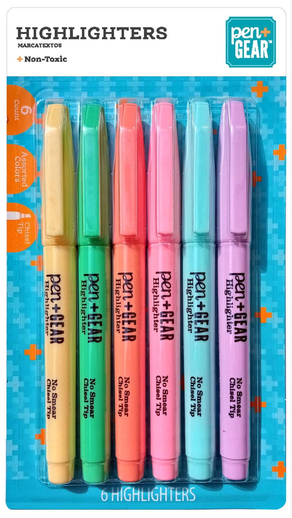 Pen+Gear Pocket Pastel Highlighter, Assorted Colors, 6 Count Walmart
