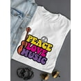 thumbnail image 3 of Peace Love And Music T-Shirt Women -SPIdeals Designs, Female Medium, 3 of 4