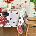 thumbnail image 2 of Valentine''s Day Tablecloth 60×84 Inch Rectangle, Pink Colored Love Hearts with Words Washable Table Cover for Party Picnic Dinner Decor, 2 of 6