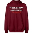 thumbnail image 2 of OXI Hoodie Sweatshirt - I Don't Have Any Crayons, Basic Casual Hoodie for Men's and Women Fleece Hoodie Long Sleeve - Cardinal Red 3X-Large, 2 of 3