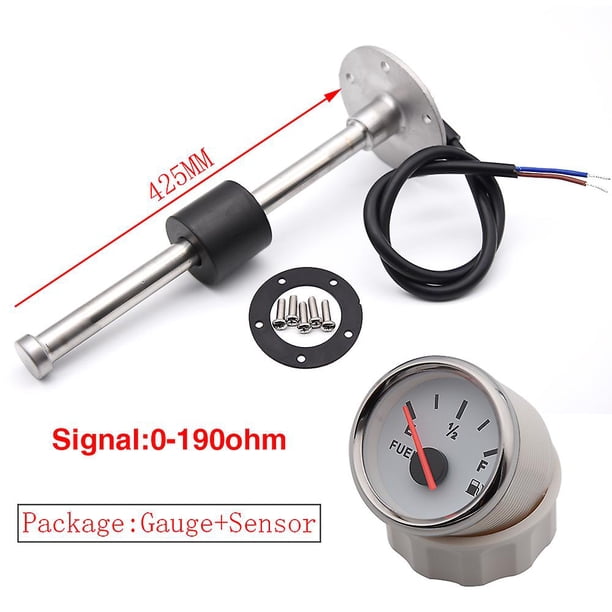 52mm Gauge Fuel Level Gauge 0-190ohm Oil Tank Level Indicator Meter With Water Fuel Level Sensor 100mm 200mm 250mm 400mm