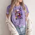 thumbnail image 3 of Pop cazadora para niña Boys Girls Fashion Round-Neck Group Panels T Shirt （Light Purple）, 3 of 3