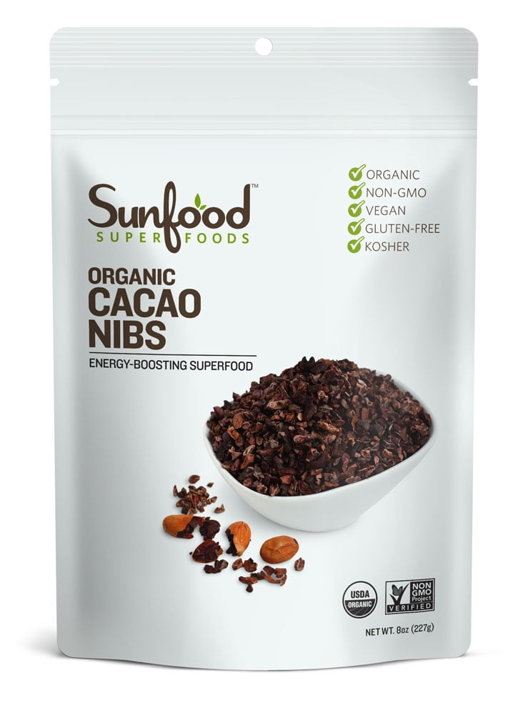 Sunfood Superfoods Energy Boosting Organic Cacao Nibs, 8 oz
