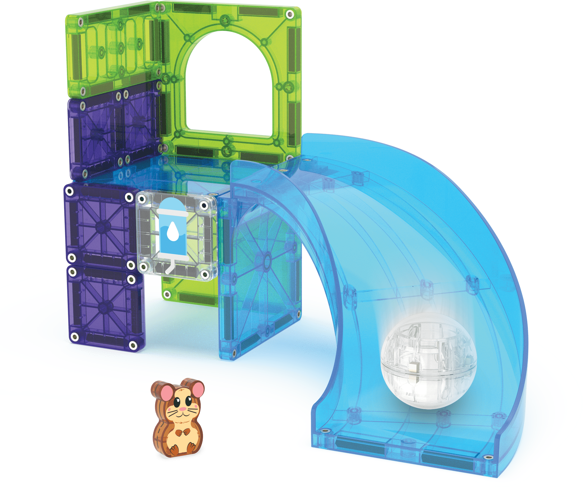 MAGNA-TILES® Hamster Ball 13-Piece Magnetic Construction Set, The Original Magnetic Building Brand