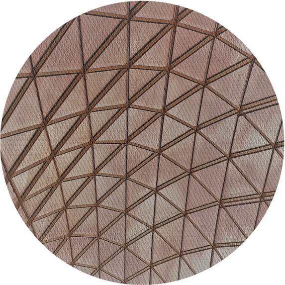 Ahgly Company Machine Washable Indoor Round Transitional Light French Beige Brown Area Rugs, 8' Round