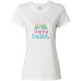 thumbnail image 3 of Inktastic Happy Easter with Bunny Ears and Flowers Women's T-Shirt, 3 of 5