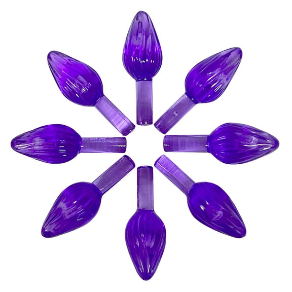 National Artcraft SMALL Twist-Style Ceramic Christmas Tree Lights for Your New or Vintage Ceramic Christmas Tree - PURPLE - (100/Pack)