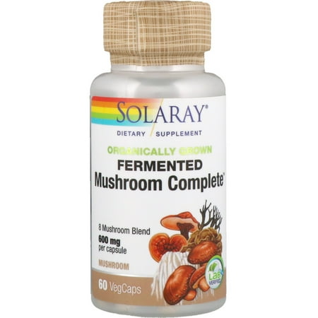 Solaray Organically Grown Fermented Mushroom Complete 600 mg 60 VegCaps
