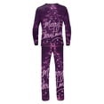 thumbnail image 4 of Yuaguia Family Matching Christmas Pajamas, Merry Christmas Letter Purple Sparkle Print Long Sleeve Top and Matching Lounge Pants Sleepwear Set, Men M, 4 of 5