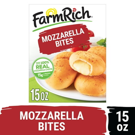 Farm Rich Mozzarella Cheese Bites, Regular, 15 oz (Frozen)