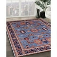 thumbnail image 2 of Ahgly Company Indoor Round Mid-Century Modern Maroon Purple Oriental Area Rugs, 5' Round, 2 of 6