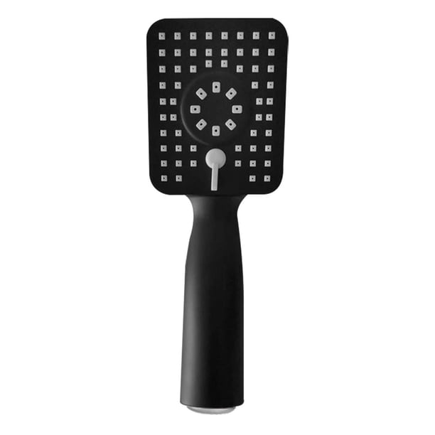 Rociador de baño de agua de mano de plástico con cabezal de ducha de aumento de presión ajustable, negro Methold HA004429-02