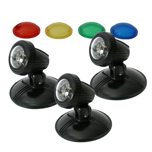 Algreen 91703 Lumières d'Étang Tripleglo avec Transformateurs et Lentilles Multicolores