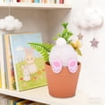 thumbnail image 4 of Mini Flower Pot Easter Bunny Planter Small Decorative Tray Accent for Succulents Home Decor Shelf Desk Spring Ornament(White), 4 of 6