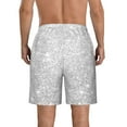 thumbnail image 3 of Kll Silver Glitter Men'S Casual Summer Beach Shorts Hawaiian Shorts With Pockets-X-Large, 3 of 9