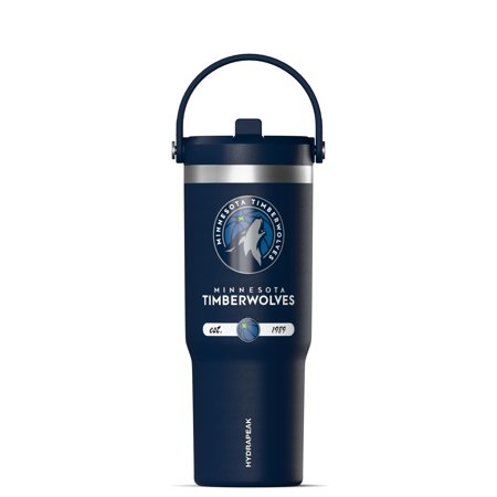 Hydrapeak x NBA Officially Licensed Minnesota Timberwolves 32 oz Nomad Tumbler with Handle and Straw Lid Leakproof Stainless Steel Water Bottle