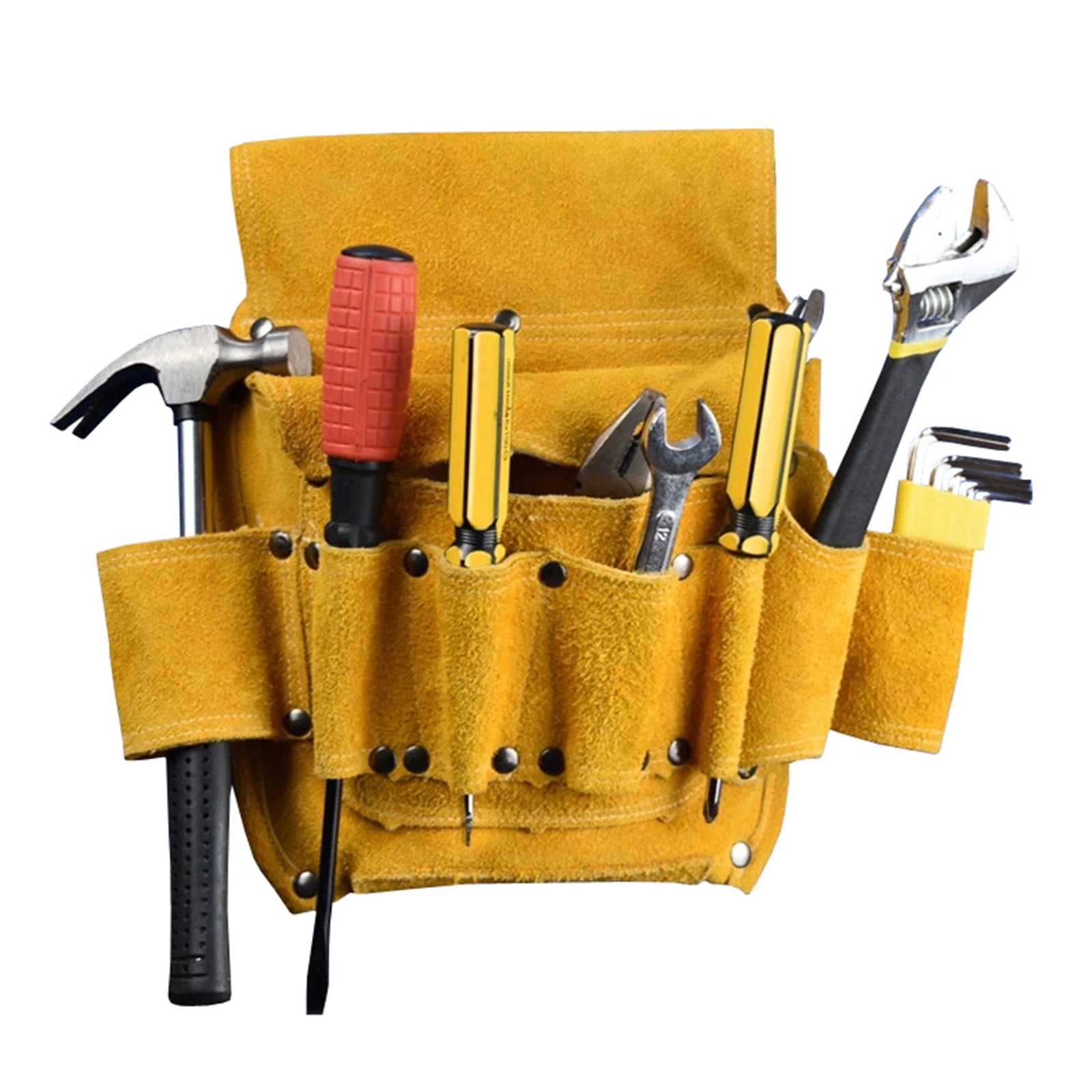 Yokua Tool Pocket Pouch Belt Tool Bag Thickened Tool Waist Bag Cowhide Storage Pouch