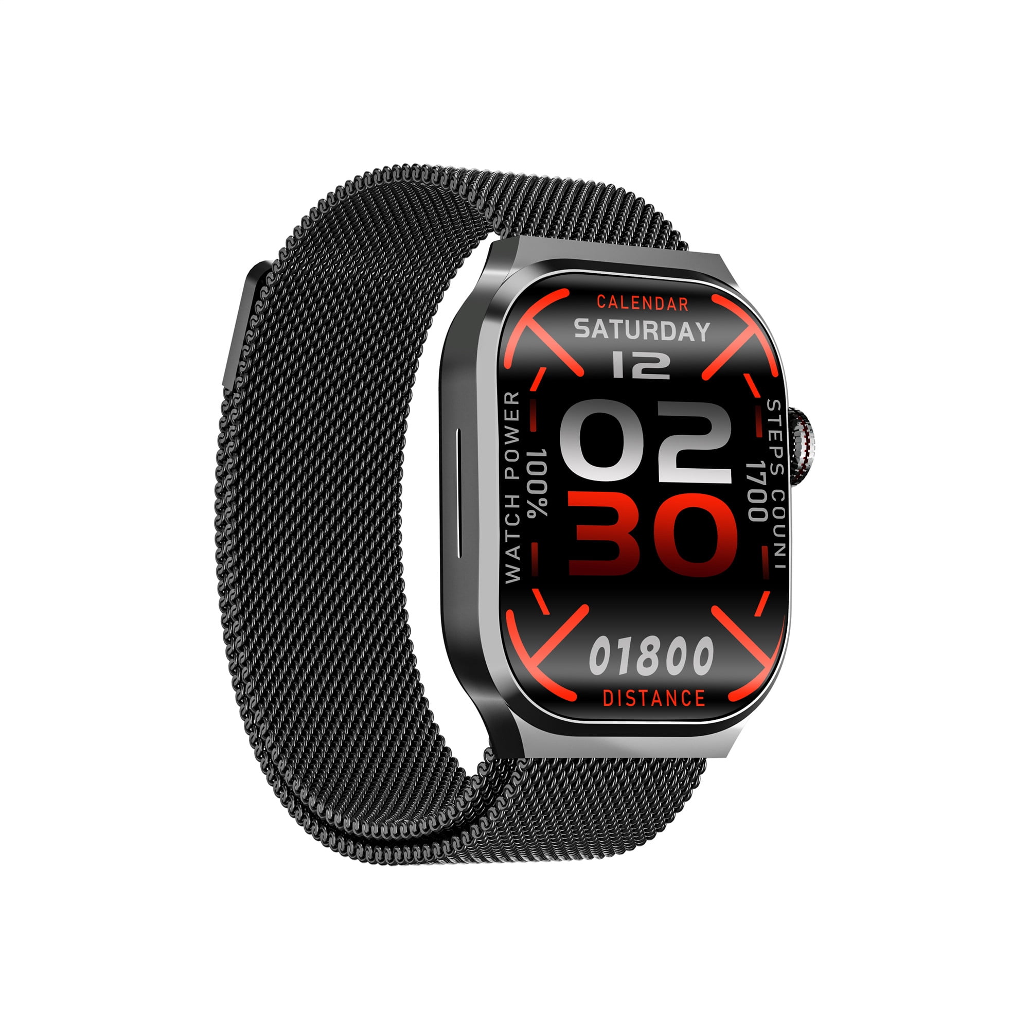 E EYAFA Smart Watch JS Watch 10S 2.13 inch AMOLED Screen Bluetooth Call Sports Watch with 4GB Local Memory Wireless Charging for Men and Women-Black