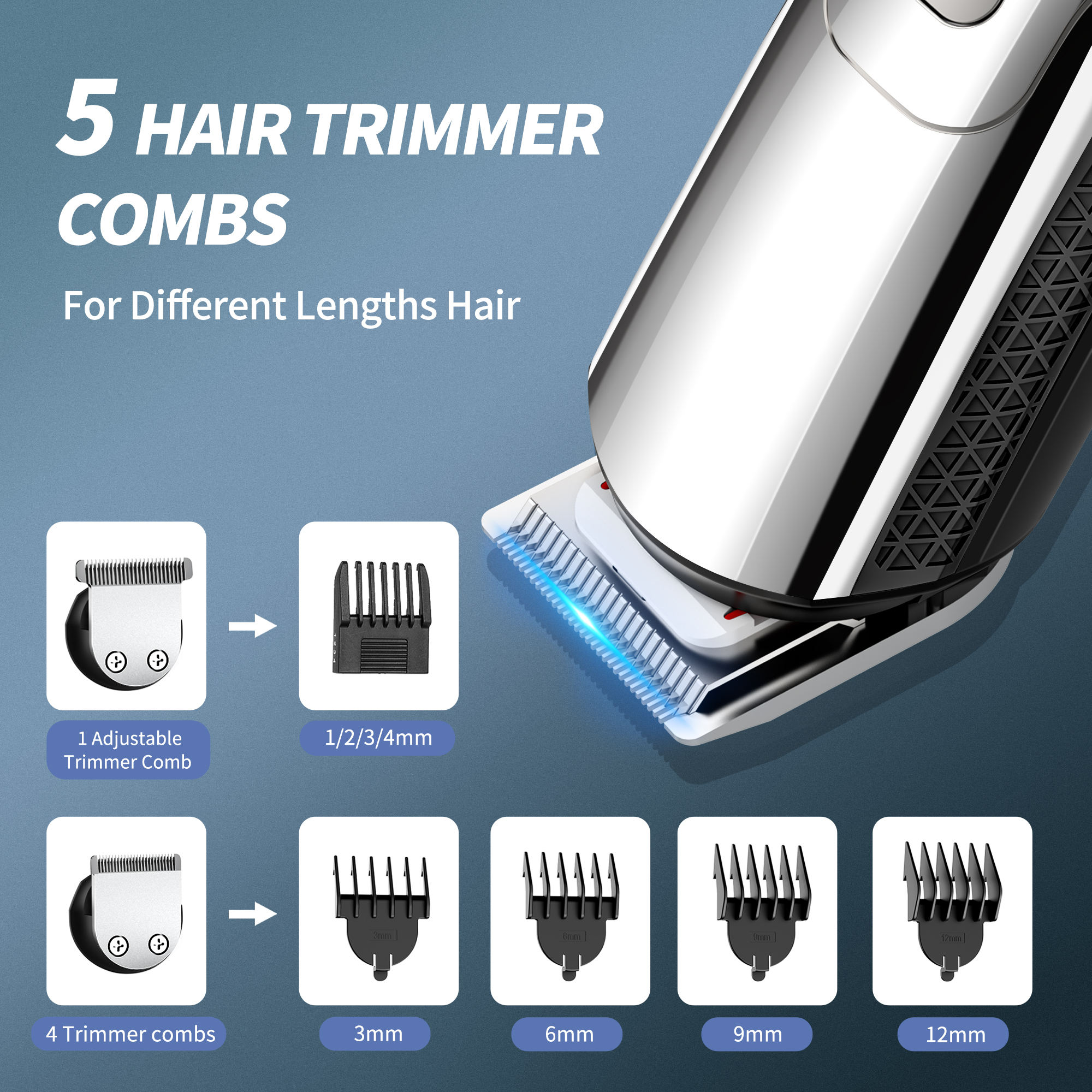 Cshidworld 14-in-1 Electric Beard Trimmer Kit for Men photo 5