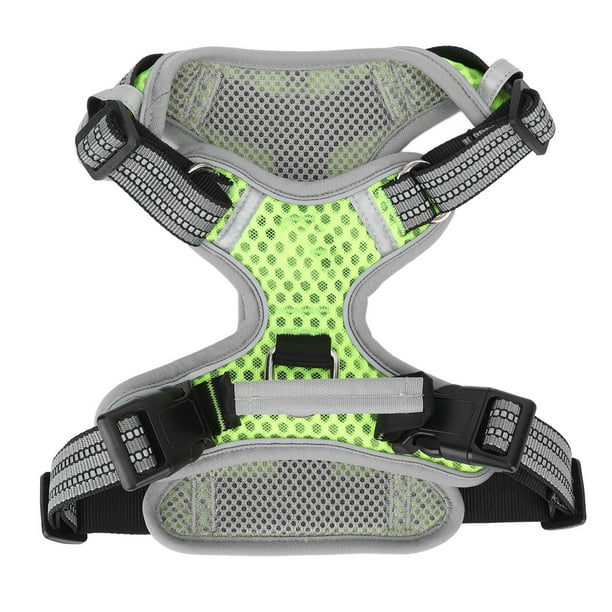 Arnés para perros transpirable, suave, reflectante, ajustable, con asa y anilla para correa para caminar y correr, talla S