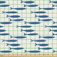 thumbnail image 2 of Ambesonne Sea Theme Fabric by the Yard Upholstery, Sardines School of Fish, 3 Yards, Ivory Cobalt Blue, 2 of 5