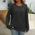 thumbnail image 4 of Hauts Tricotés à Manches Longues pour Femmes Automne Col Rond Chandail Rayé Blouse Tunique Légère Chemises Chandail en Molleton Ample, 4 of 6