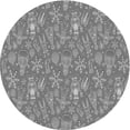 thumbnail image 1 of Ahgly Company Indoor Round Patterned Dim Gray Area Rugs, 5' Round, 1 of 6