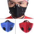 thumbnail image 4 of Máscara facial de ciclismo para deportes al aire libre unisex, máscara de filtro reemplazable de carbón activado (gris), 2 uds. Rojo Verde, 4 of 4