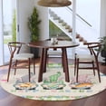 thumbnail image 3 of Easter Round Area Rug 8Ft Washable Large Circle Rugs for Living Room Dorm, Retro Farmhouse Gnomes Flowers Rabbit Eggs Plaid Non-Slip Carpet Floor Mats Indoor Outdoor Carpet Runner Home Decor, 3 of 8