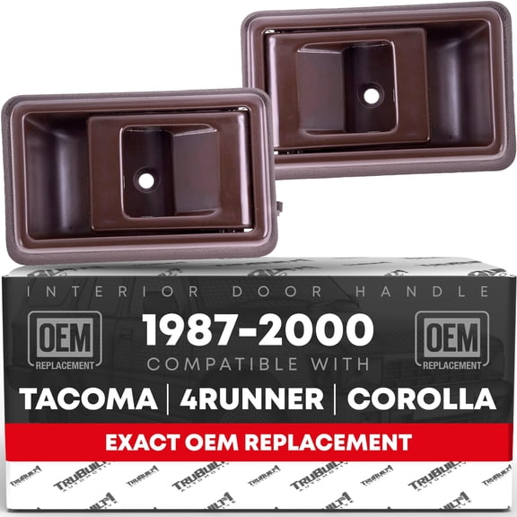 Interior Front & Rear, Driver & Passenger Door Handle Set - Compatible with 1995-2000 Toyota Tacoma, 89-95 4Runner, 88-92 Corolla Geo Prizm, 89-95 Pickup - Brown - OEM 69206-04010-B, 69205-04010-B