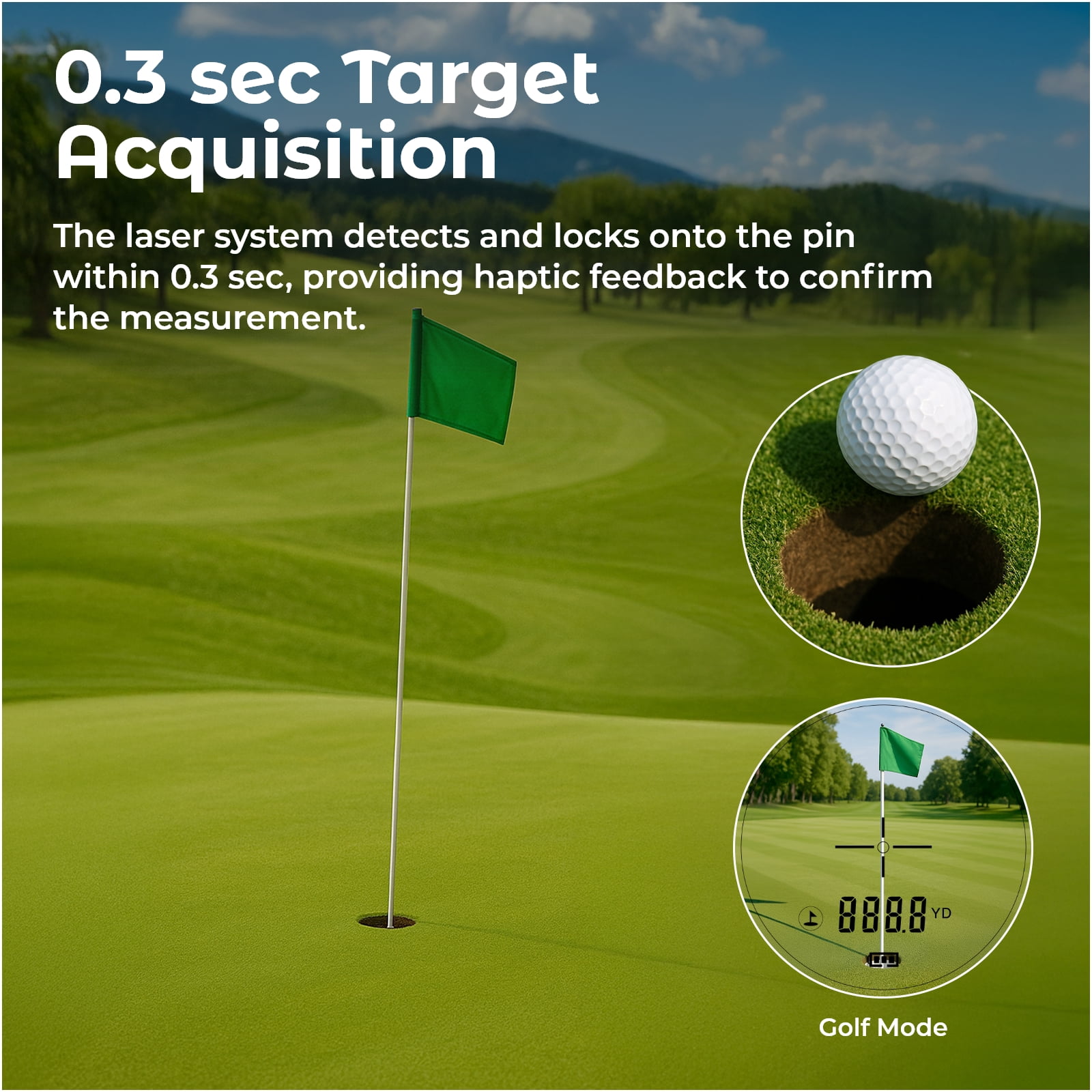 MMOBIEL Golf Rangefinder 1300 Yards Laser Slope Function Flag Lock 6X Magnification Rechargeable with Side Display