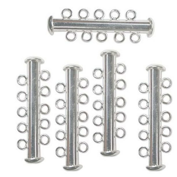 10 Pack Multi 5 Strand Slide Lock Clasps Silver Plated Brass Walmart