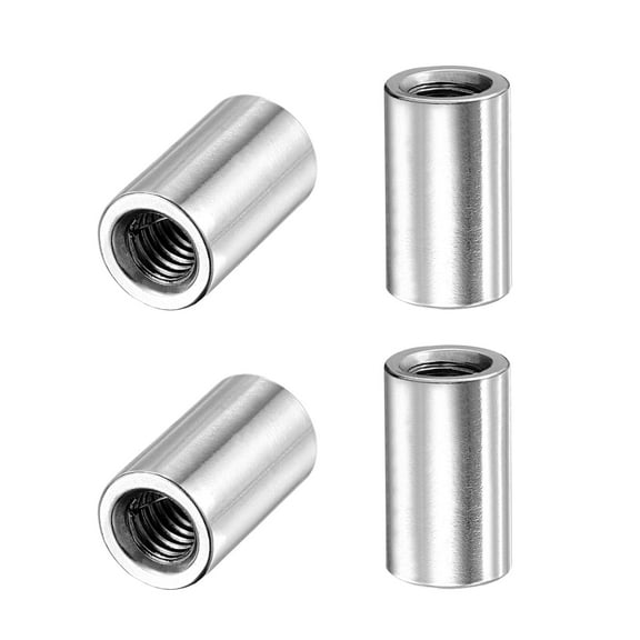 Round Weld Nuts, M6 x 10mm x 17mm Weld On Bung Female Nut Threaded - 201 Stainless Steel Insert Weldable 4 pcs