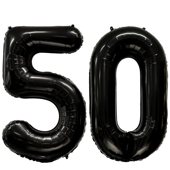 Globos numéricos Firomi 50 Black Giant Jumbo Mylar Foil x2