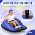 thumbnail image 4 of OLAKIDS Bumper Car for Toddlers, 12V Kids Electric Ride on Toy with Remote Control, Battery Powered Vehicle Racer for Baby, 360 Degree Spin Rotation, Colorful Flashing LED Lights, Music, 4 of 9
