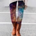 thumbnail image 7 of Endives Women's Legging High Waisted Milky Way Print Stretchy Yoga Legging Workout Pants Casual Daily Wear Blue, 7 of 7