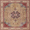 thumbnail image 1 of Ahgly Company Indoor Square Traditional Brown Red Medallion Area Rugs, 4' Square, 1 of 6