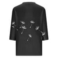 thumbnail image 4 of CYMMPU Loose Fit V Neck Blouses for Women Dressy Casual Tunic Tops Spring Tops Summer Fashion Shirts 3/4 Sleeve Flower Printed Business Elegant Work Topss XXL, 4 of 5
