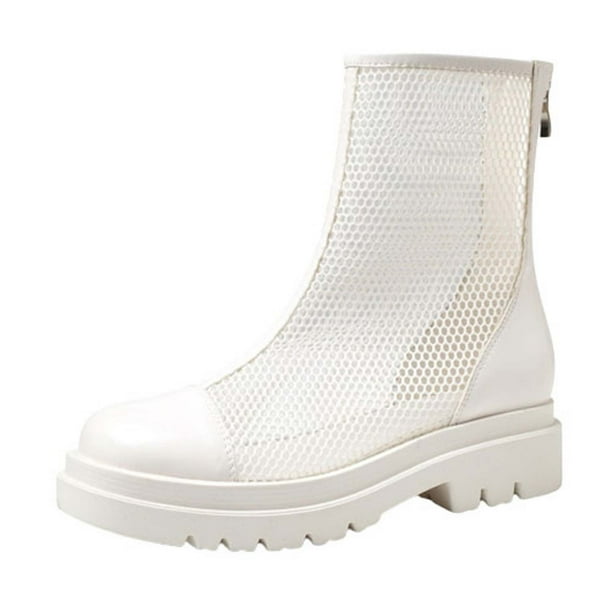 Amzcrzy Zapatos de mujer,Zapatos de mujer,Zapatillas de mujer, Botines de malla de verano para mujer, sandalias con cremallera trasera y suela de malla gruesa de 5 cm Sandalias Mujer Zapatillas De Ca
