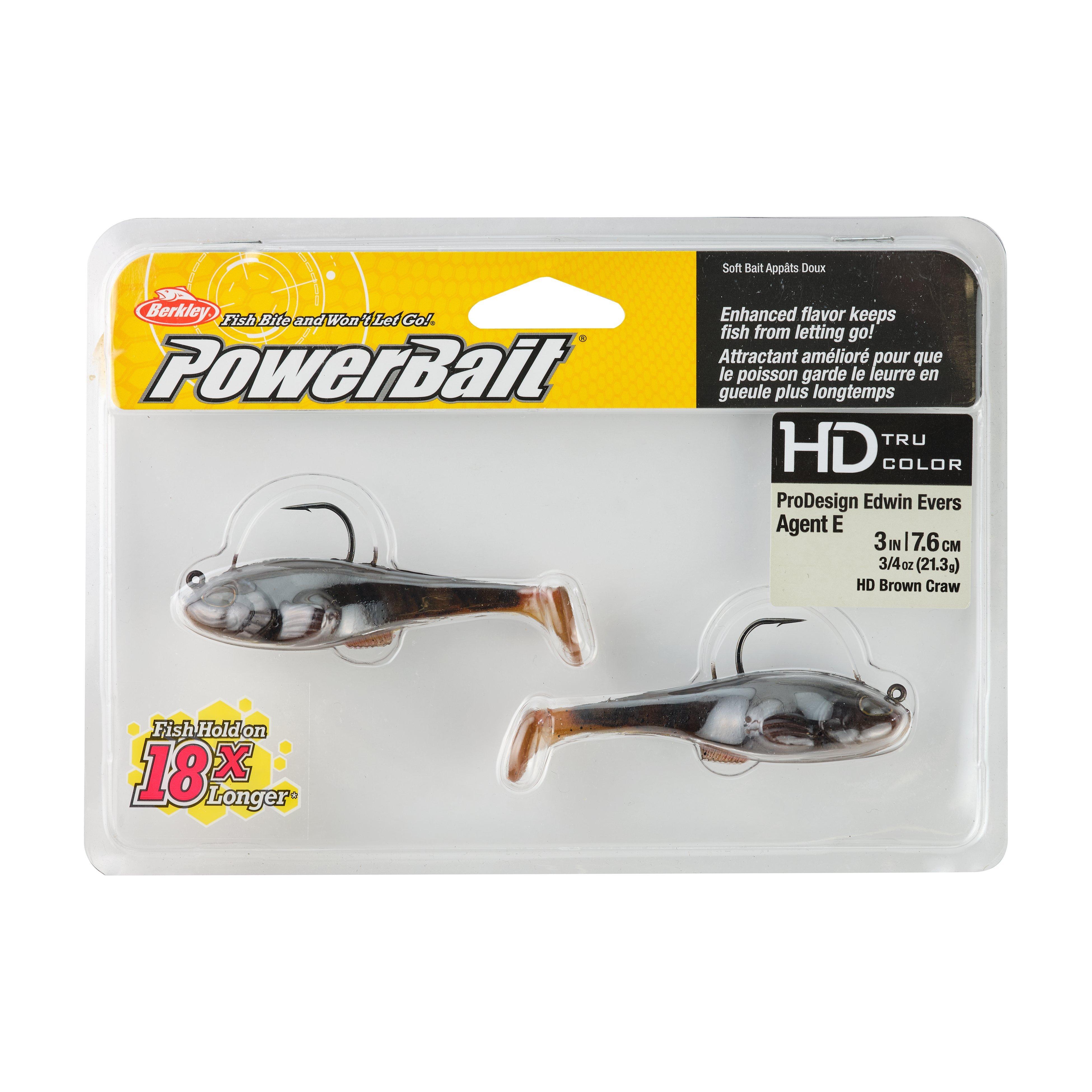 Berkley Powerbait Agent E Fishing Soft Bait, HD Brown Craw, 3in - 1/2 oz