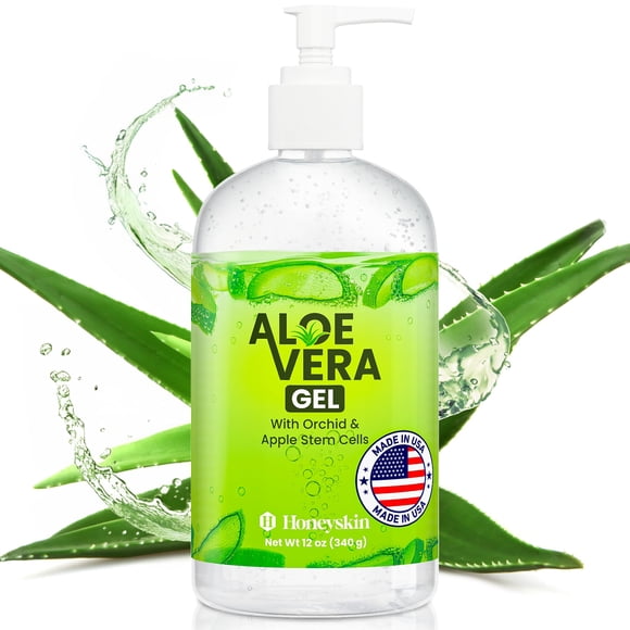 Gel de aloe vera Honeyskin orgánico para rostro con orquídea y tallo de manzana