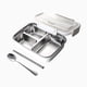 thumbnail image 2 of Recipiente de almacenamiento de alimentos de acero inoxidable, tipo bento box con múltiples compartimentos, hermético, compacto, para el trabajo y la escuela, 24x18.5x7 cm., 2 of 6