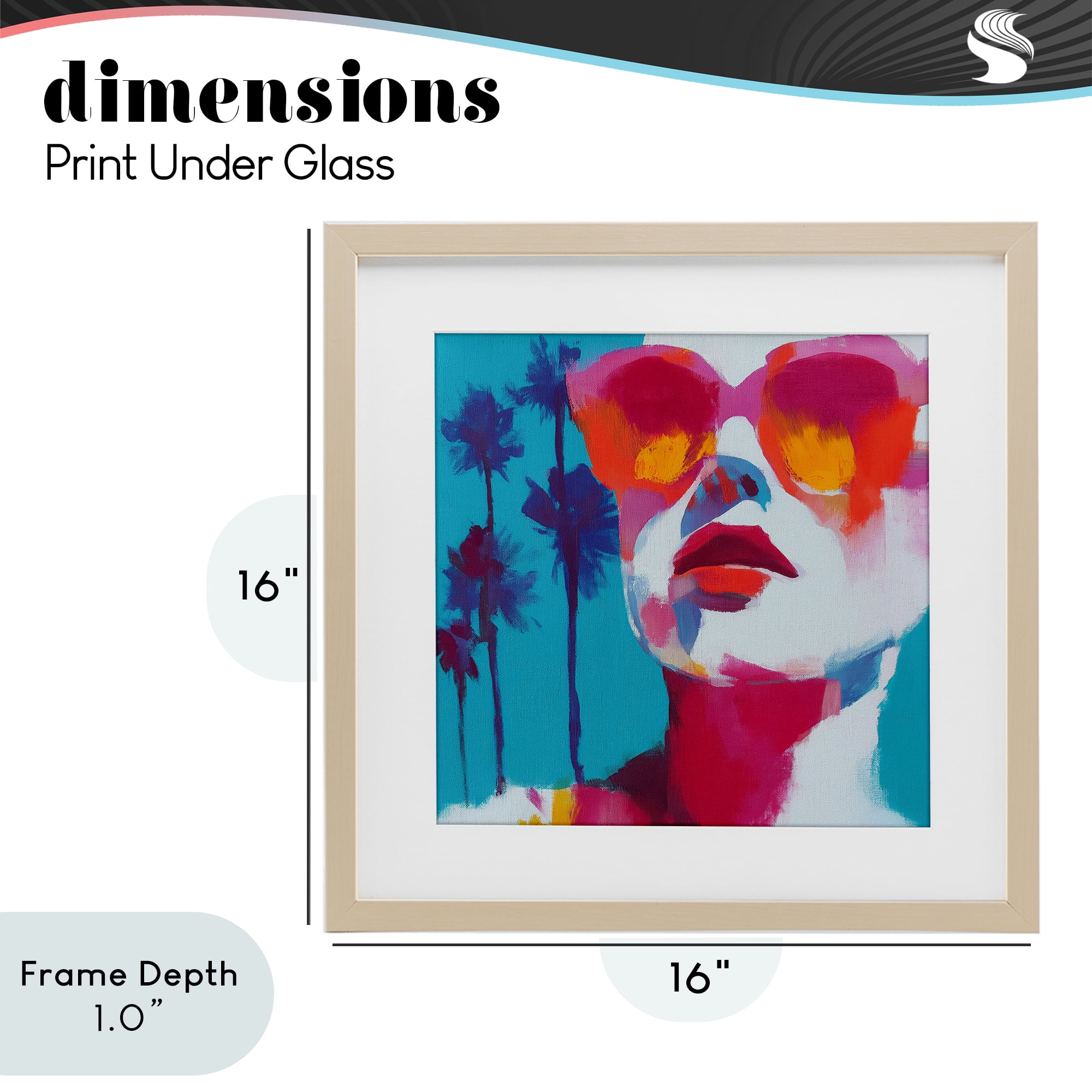 Stupell Industries Expressive Palm Tree Gaze Birch Framed Print Under Glass, design by Chromatic Storm Studio