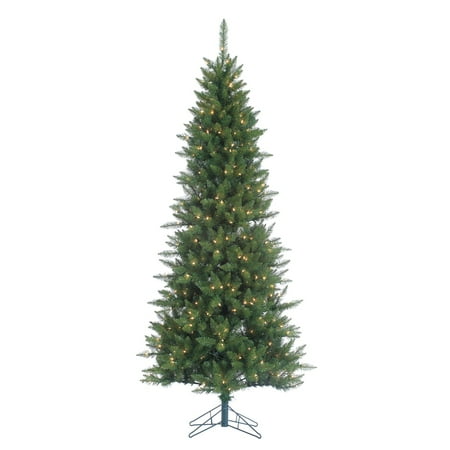 7.5' Narrow Nordic Fir Pre-Lit Christmas Tree 400 Clear Lights And Stand