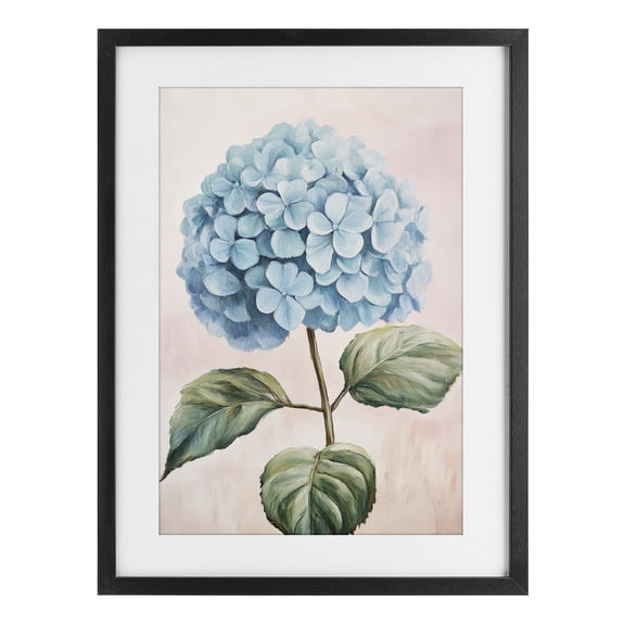Stupell Industries Traditional Delicate Baby Blue Hydrangea Black Framed Print Under Glass, 14 x 20, by Petals Prints Design