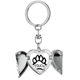 thumbnail image 1 of Pata de perro cita DIY diseño Llavero de alas de ángel en forma de corazón, 1 of 3
