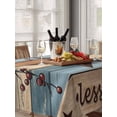 thumbnail image 6 of Texas Star Vintage Table Cloth, Waterproof Tablecloth for Rectangle Tables, Berry Navy Blue Brown Wooden Reusable Washable Fabric Table Cover for Restaurant Kitchen Dining Tables 60"x102", 6 of 9