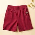 thumbnail image 5 of Women's 5-Inch Drawstring Athletic Shorts - High Waist Elastic Wide Leg Design with Pockets, Moisture-Wicking Casual Sport Shorts,Red M, 5 of 5